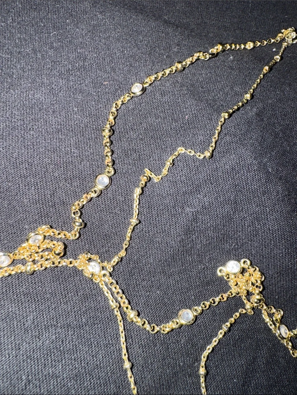 Kendra Scott Gold Layered Pendant Necklace with Clear Crystal Accents - Picture 4 of 8